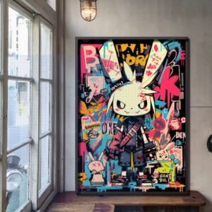 punk-rabbit-graffiti-gaming-room-painting